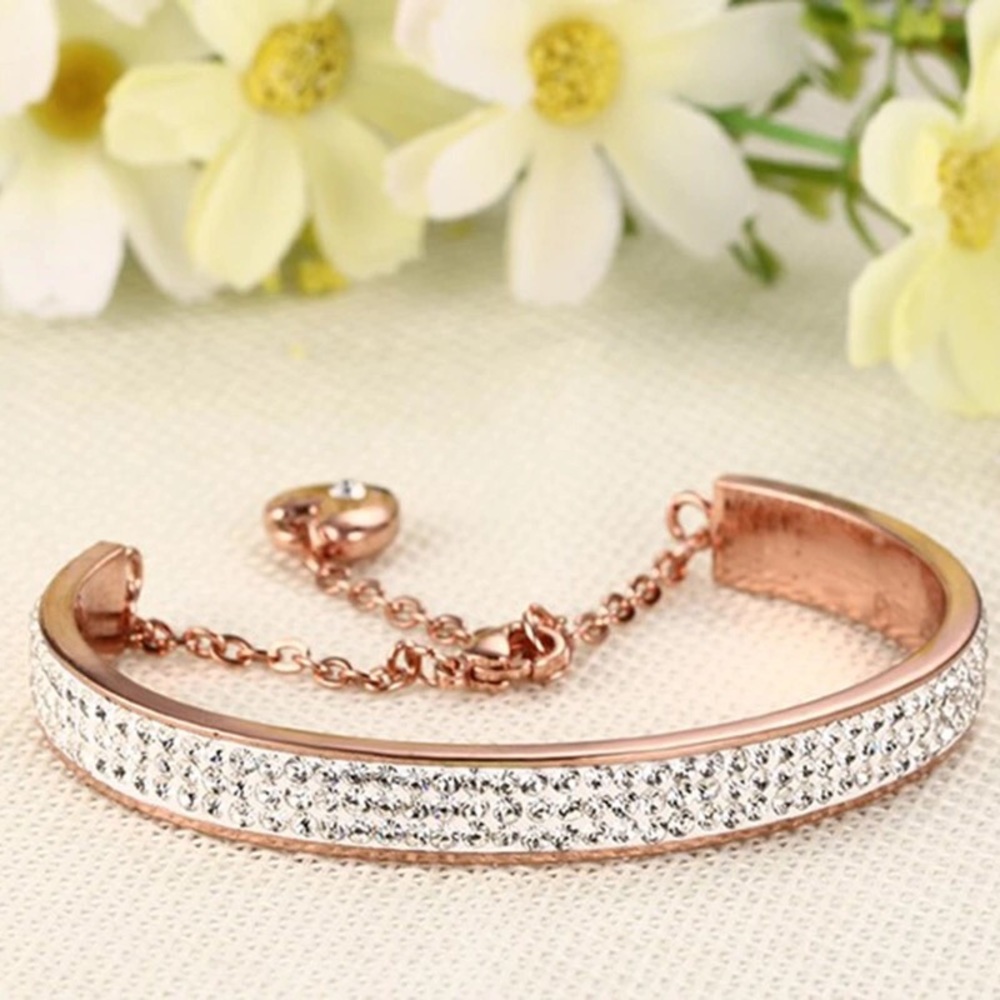 Ross Gold Crystal Women Stainless Steel Bracelet - Picture 2 of 4